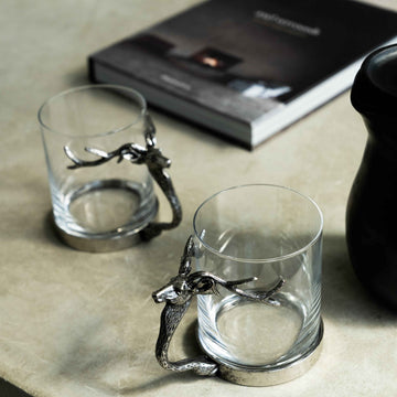 Handmade whiskey glasses, Whiskey glass set, Stag head glasses, Deer antler glasses, Whiskey gift set, Whiskey accessories, unique mugs, spirit glasses