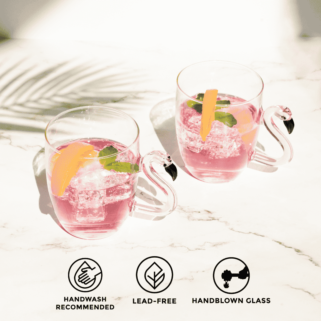 flamingo glass, flamingo glasses, flamingo glassware, flamingo glass cup, glass mug with handle, clear glass coffee mugs, glass mugs, glass coffee mugs, glass cup sets,