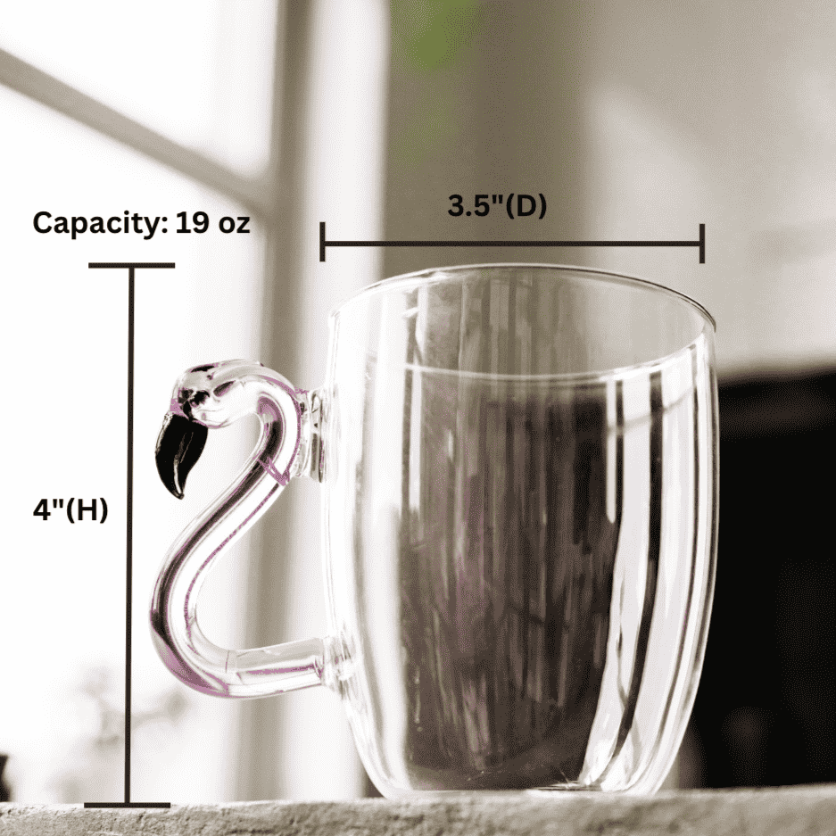 flamingo glass, flamingo glasses, flamingo glassware, flamingo glass cup, glass mug with handle, clear glass coffee mugs, glass mugs, glass coffee mugs, glass cup sets,