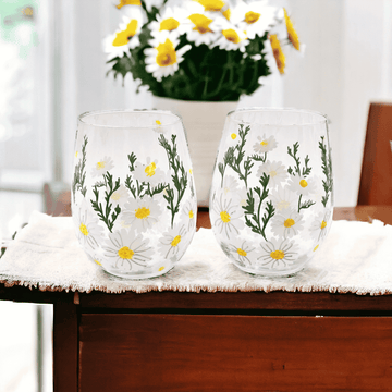 hand painted wine glass, unique stemless wine glasses, wine glass art, paint on wine glass, etched stemless wine glasses