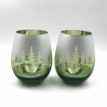 stemless christmas wine glasses, christmas wine glasses hand painted, painted christmas wine glasses, christmas stemless wine glass,