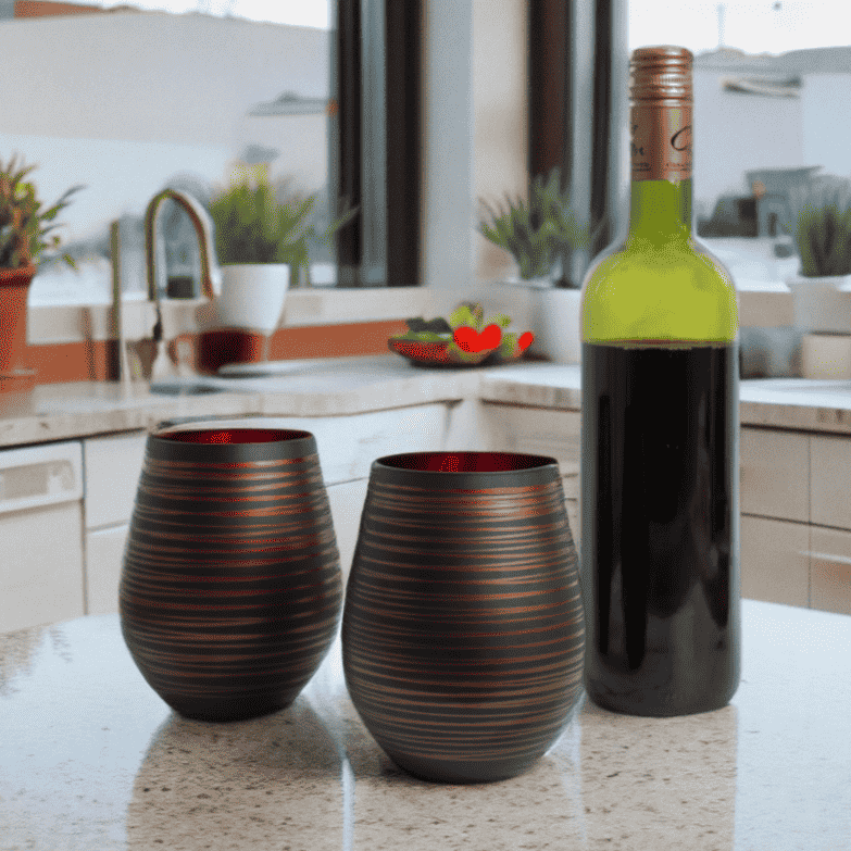 modern stemless wine glasses, wedding gift wine glasses, stemless wine glass gift box, engagement gift wine glasses