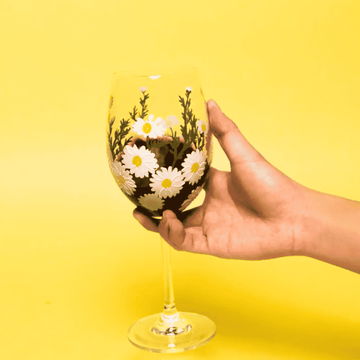 hand painted flower wine glasses, hand painted wine glasses flowers, flower glassware, flower glass cups, sunflower glass cups