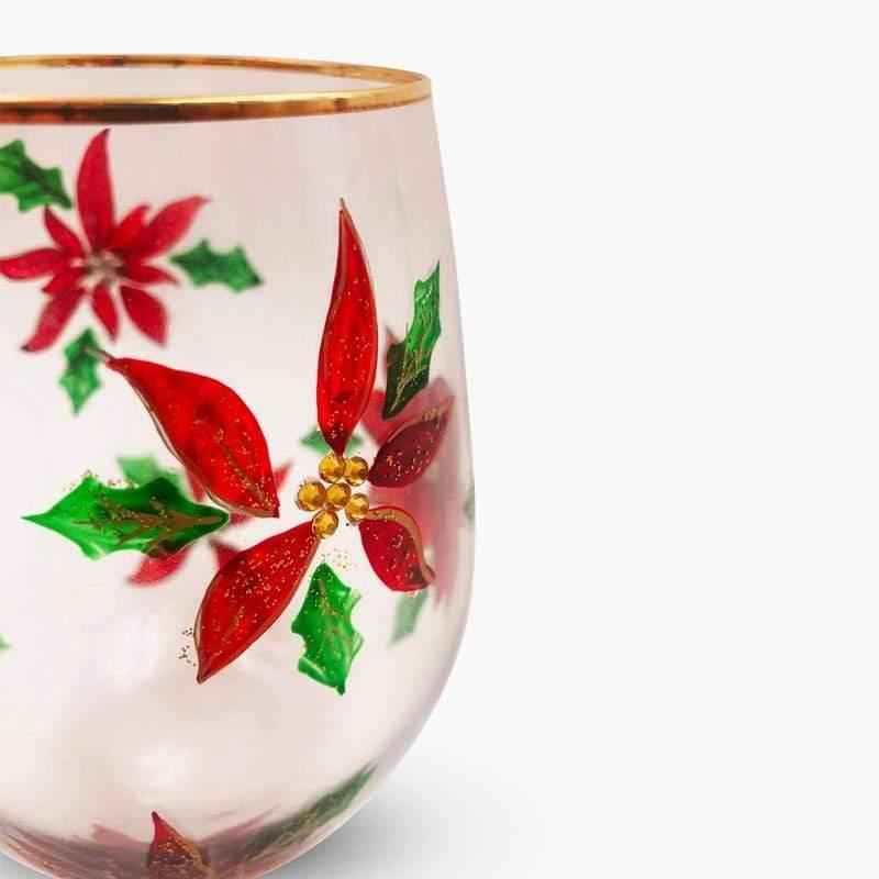 stemless wine glass, christmas wine glass, wine glasses with gold rim, cute wine glasses, fun wine glasses, wine glasses set , set of wine glasses, christmas wine glasses