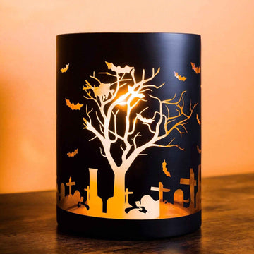 Halloween Candles | Halloween Candle Holder | Black Candle Holder | Glass Candle Holder | Halloween Decor | DIY Halloween Decor |