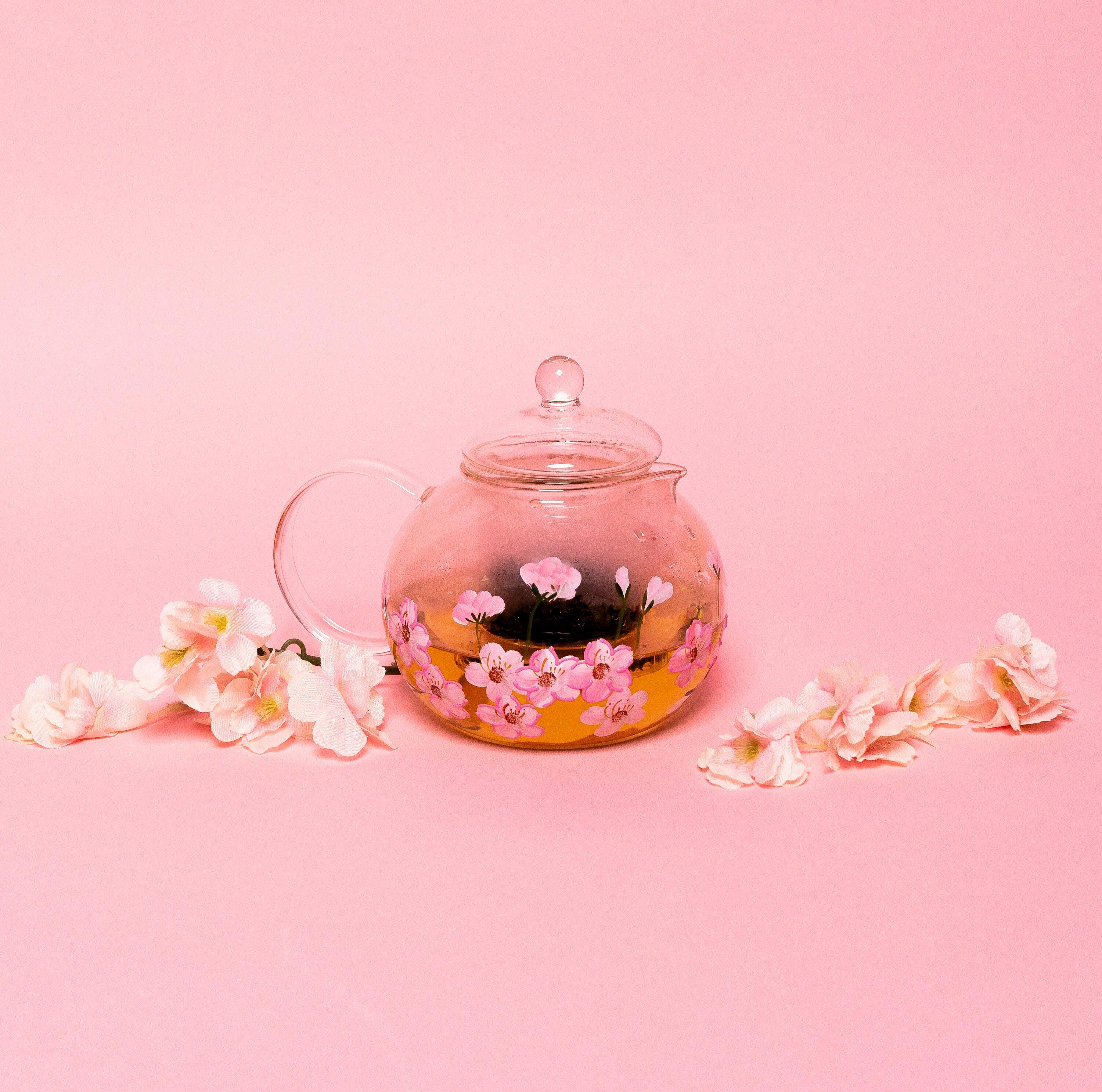 Painted Wine Glasses, Mugs, and Teapots with Flowers: Perfect for Spring Decor