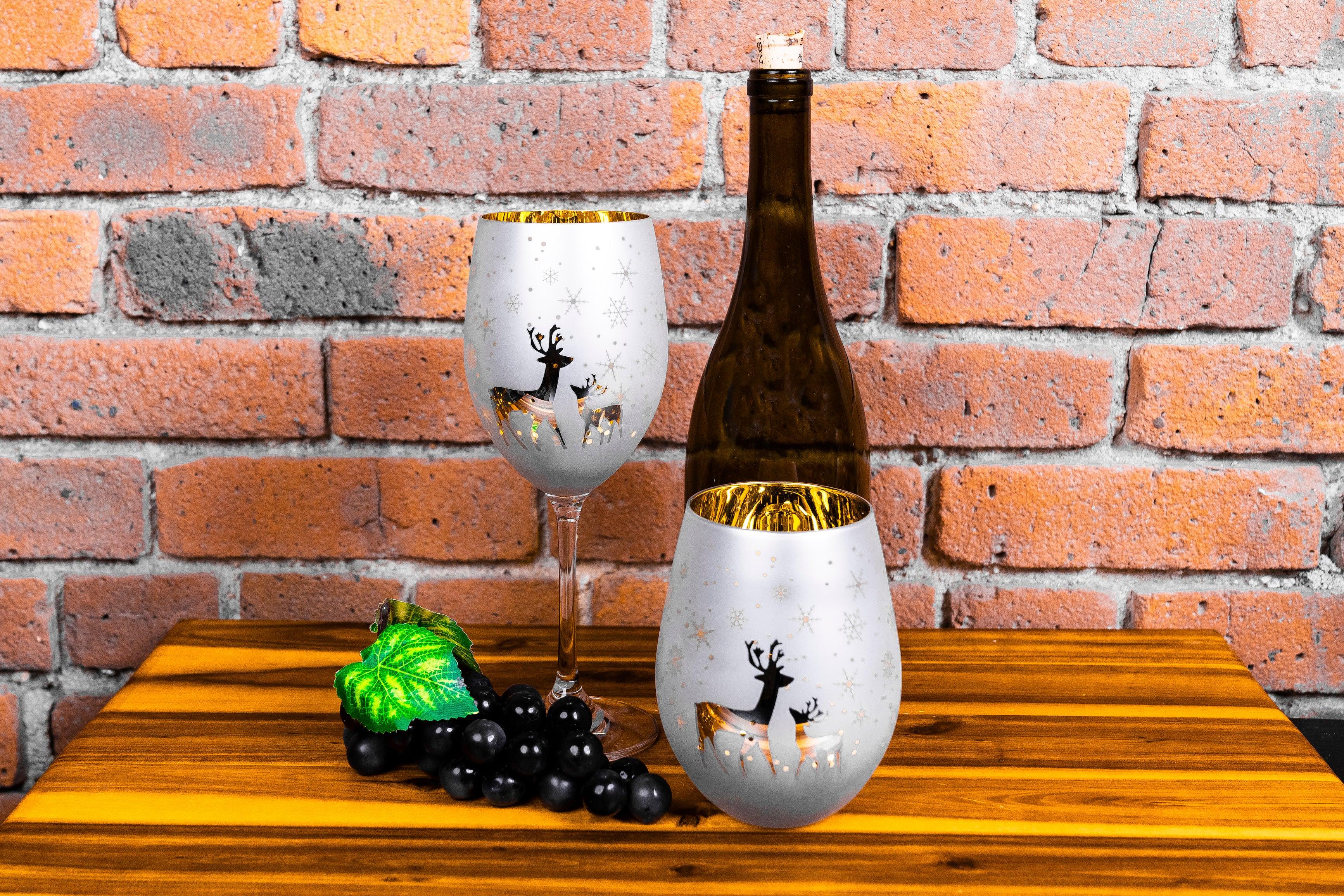 Silver Christmas Wine Collection - Jersey Art Glass