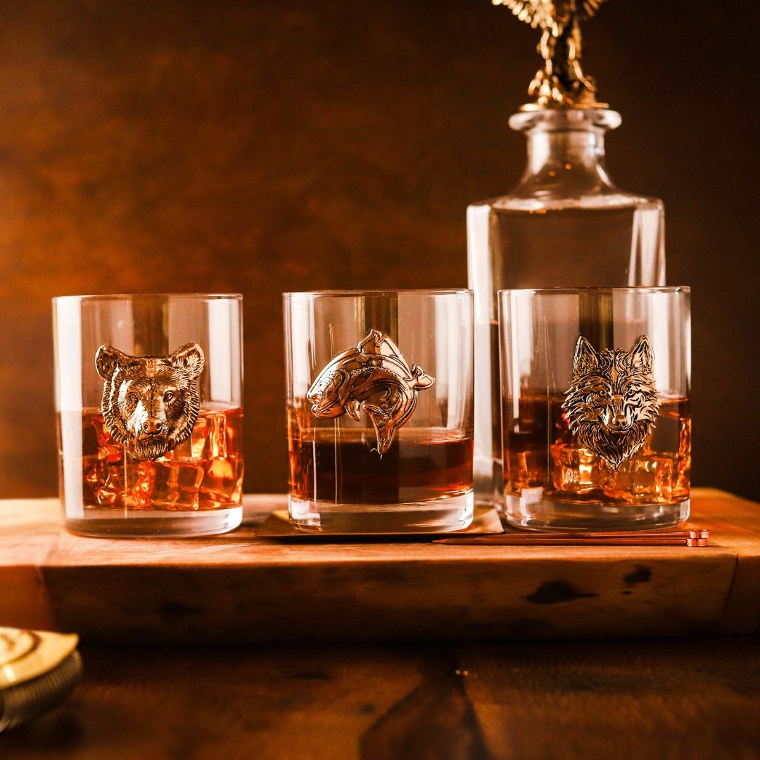 Gold Fish Whiskey Glasses