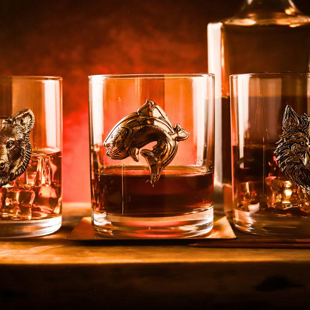 Gold Fish Whiskey Glasses