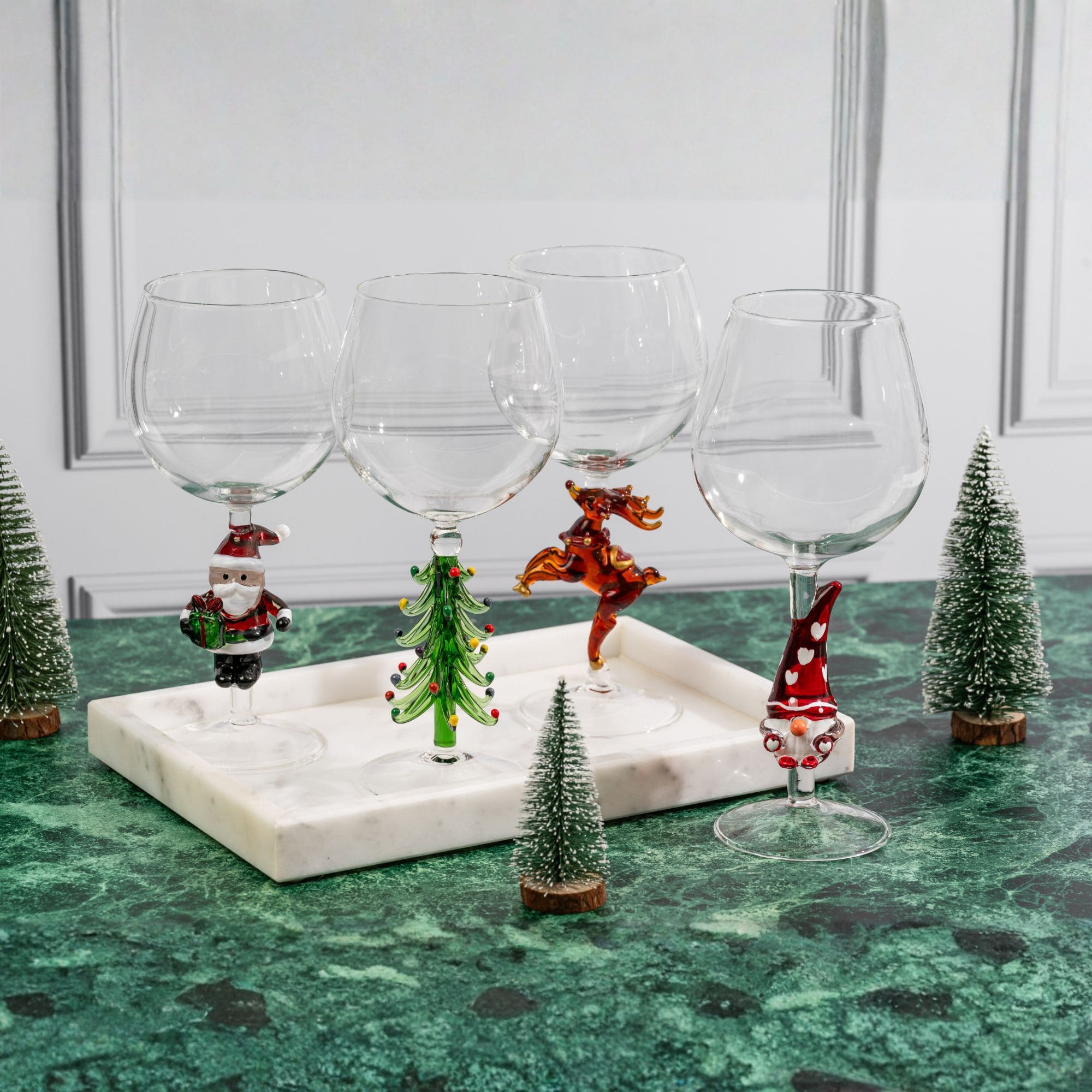 3D Christmas Tree Wine Glasses