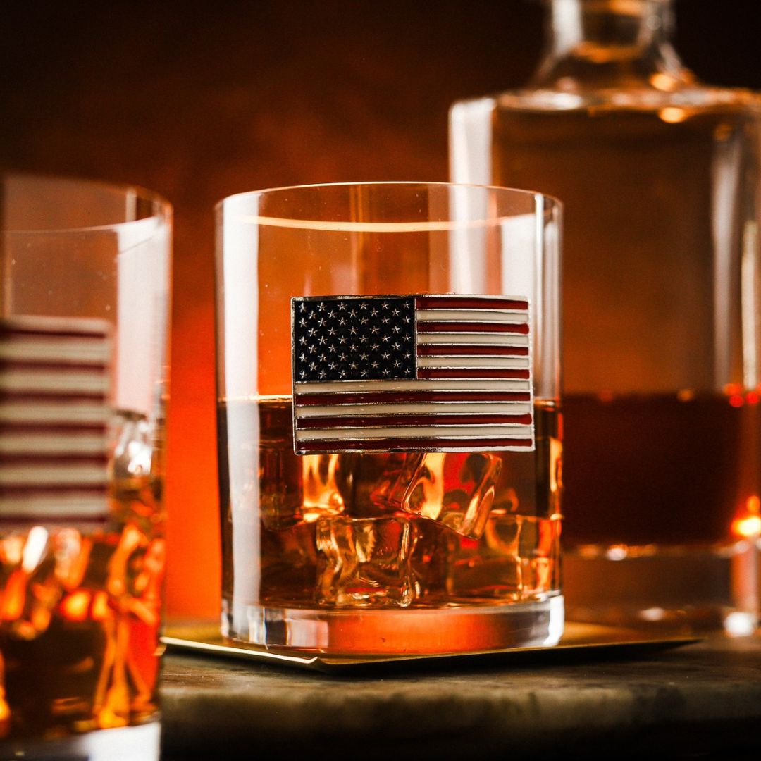 USA Flag Whiskey Glasses