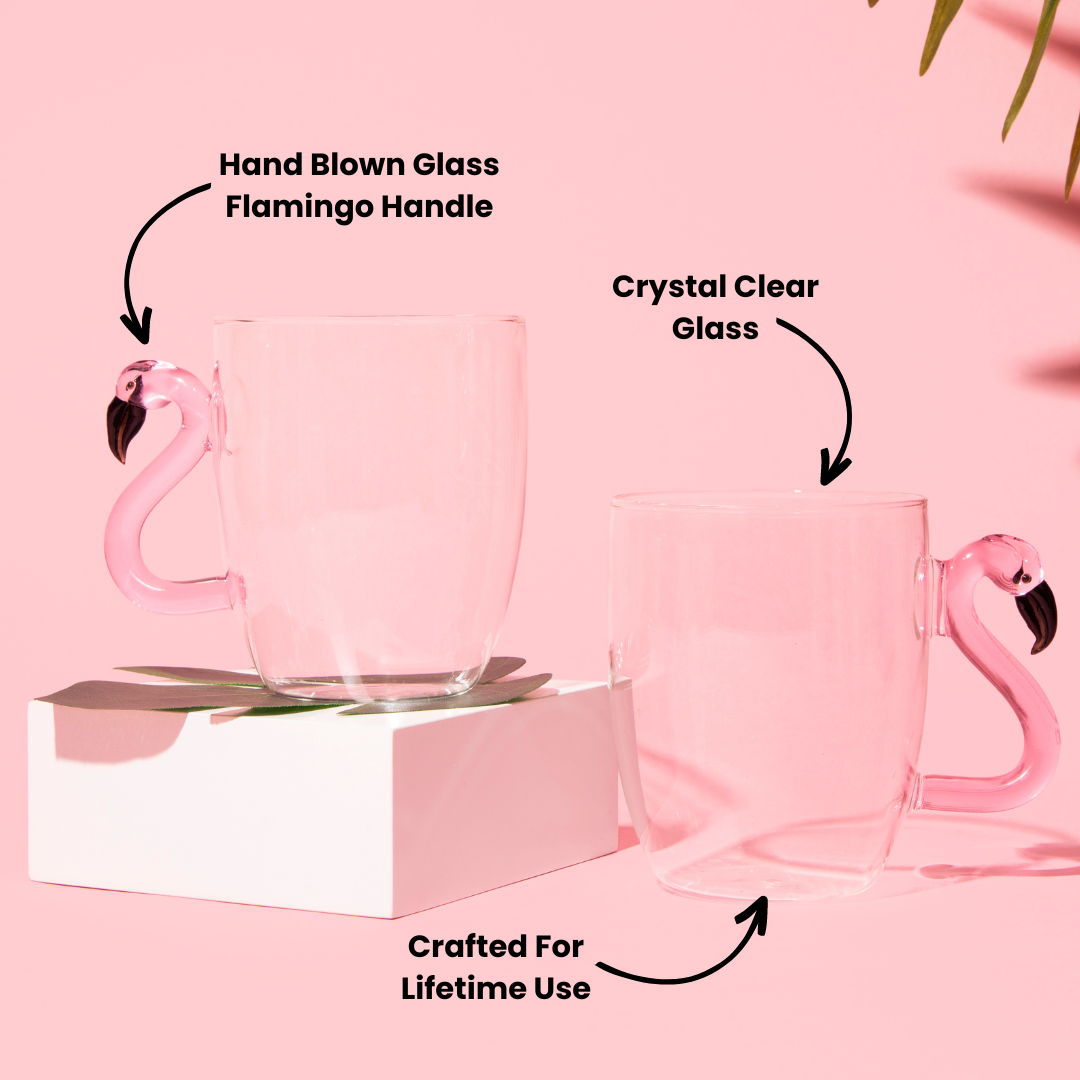 3D Flamingo Glass Mugs