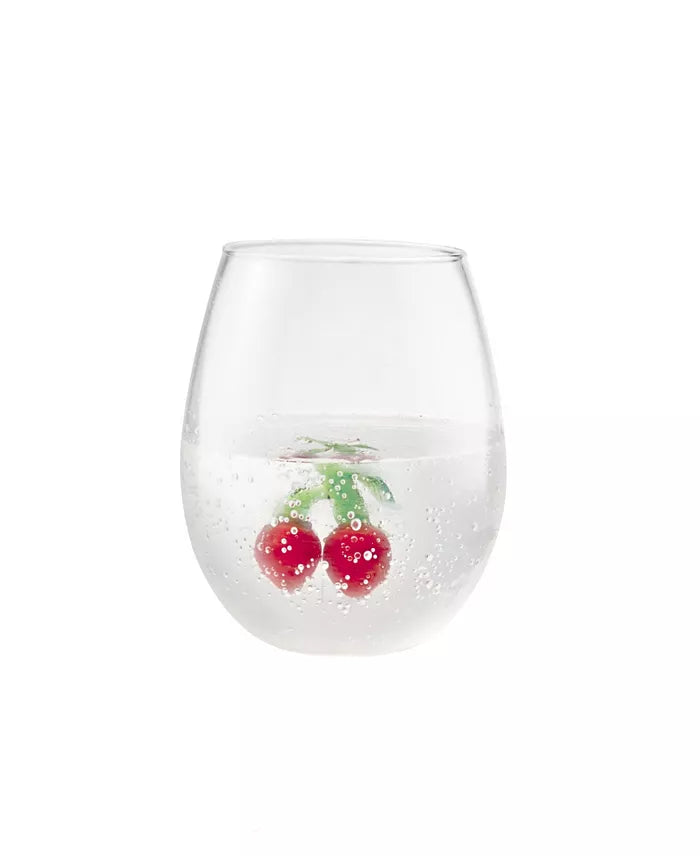 3D Strawberry Stemless Wine Glasses