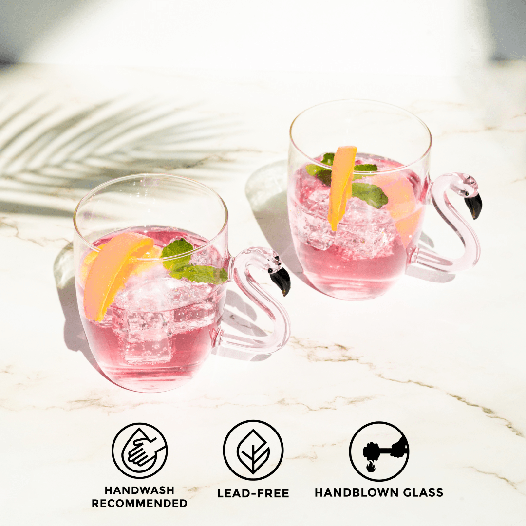 flamingo glass, flamingo glasses, flamingo glassware, flamingo glass cup, glass mug with handle, clear glass coffee mugs, glass mugs, glass coffee mugs, glass cup sets,