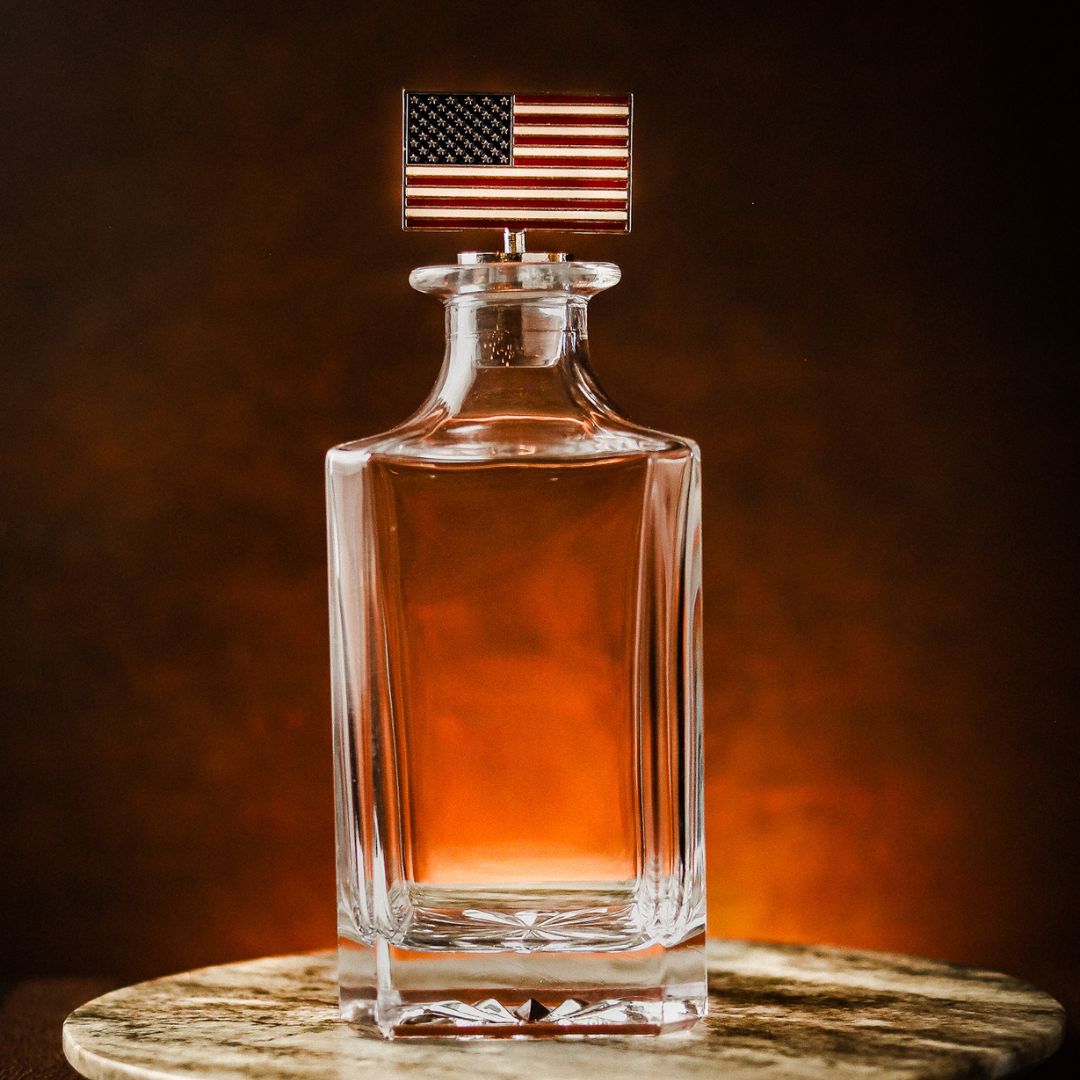 USA Flag Decanter & Whiskey Glass Set