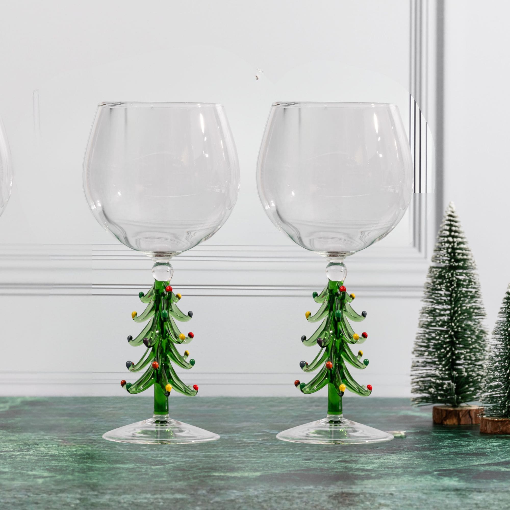 3D Christmas Tree Wine Glasses