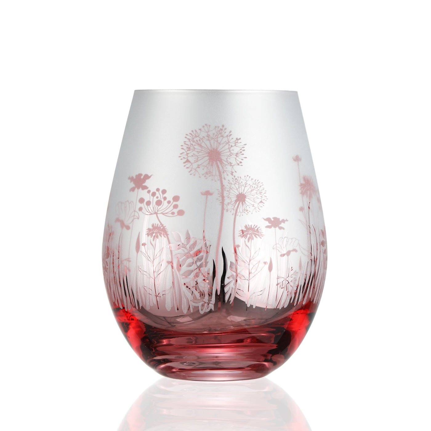 Pink Garden Stemless Wine Glasses