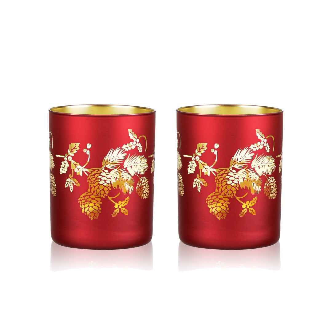 Red Pine Cone Whiskey Glasses