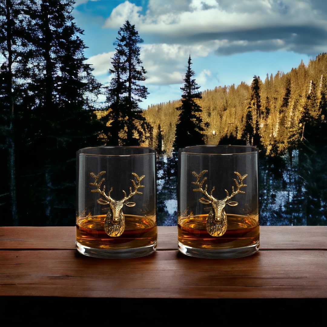 stag whiskey, stag glasses, stag whiskey glass set, stag whiskey glasses, stag glass set, gold whiskey glass, gold whiskey glasses
