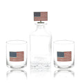 USA Flag Decanter & Whiskey Glass Set