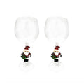 3D Stemmed Santa Wine Glasses