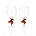 3D Stemmed Reindeer Wine Glasses