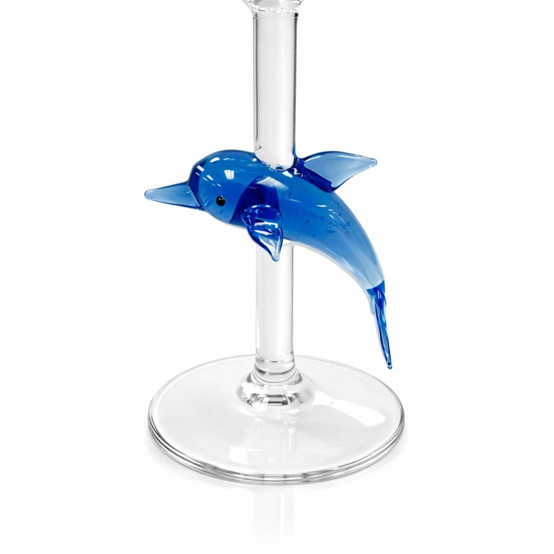 3D Dolphin Wine Glass
