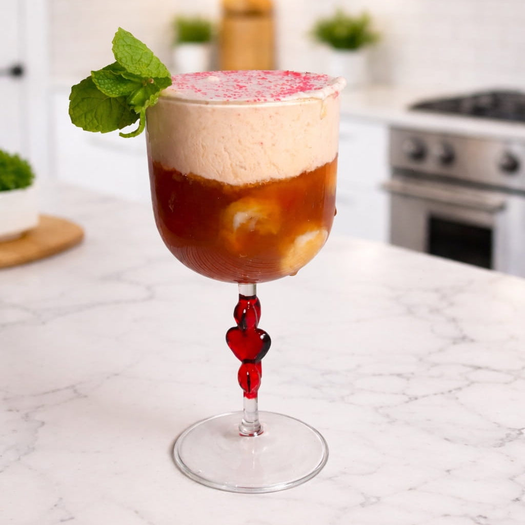 3D Red Heart Wine Glasses