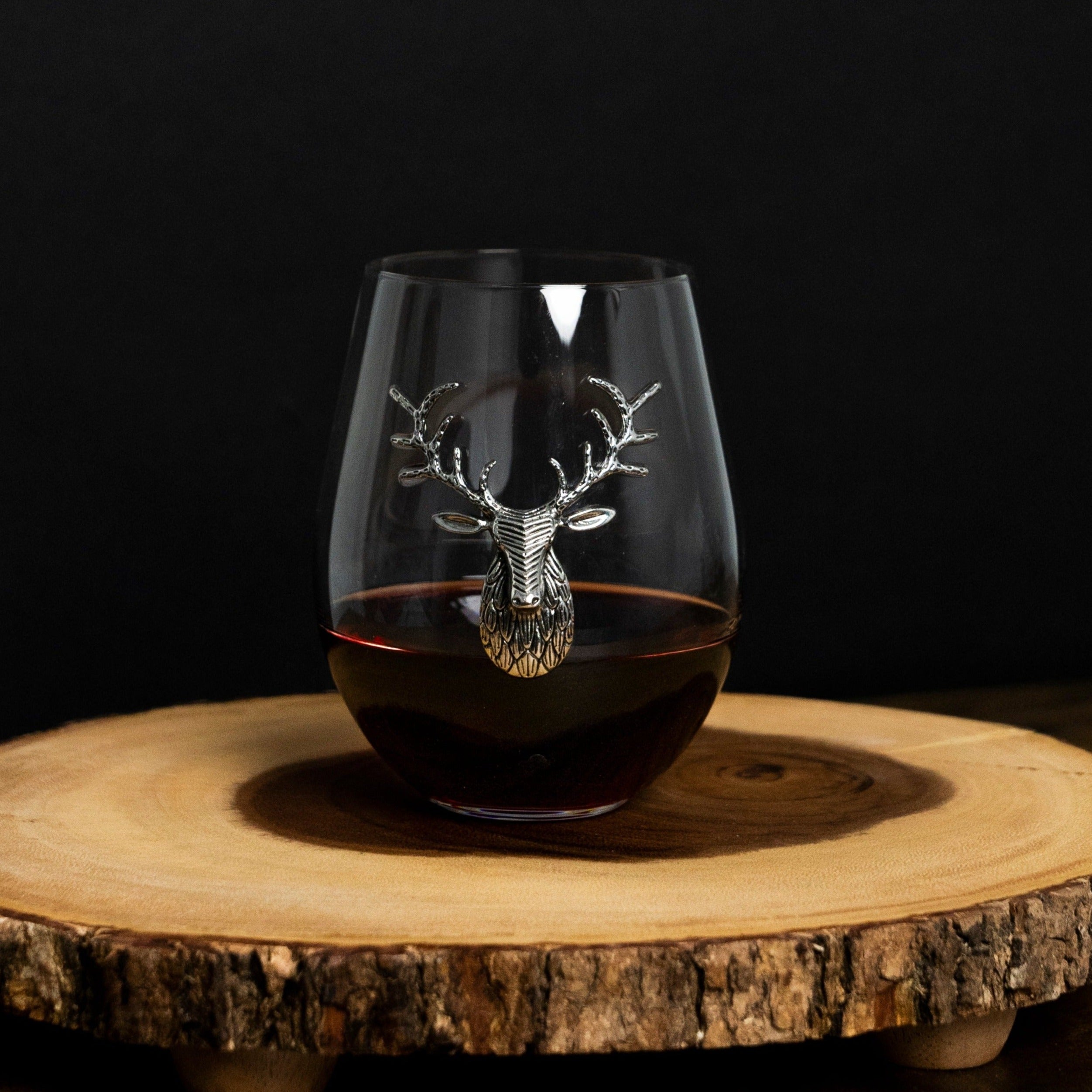 deer wine glasses, wine glass gift, wine glass gift set, deer glasses, deer drinking glasses, stag glasses, deer glass, silver wine tumbler