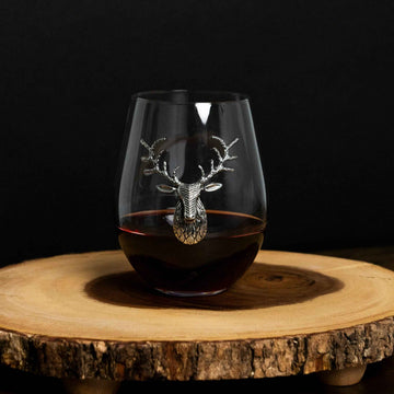 deer wine glasses, wine glass gift, wine glass gift set, deer glasses, deer drinking glasses, stag glasses, deer glass, silver wine tumbler