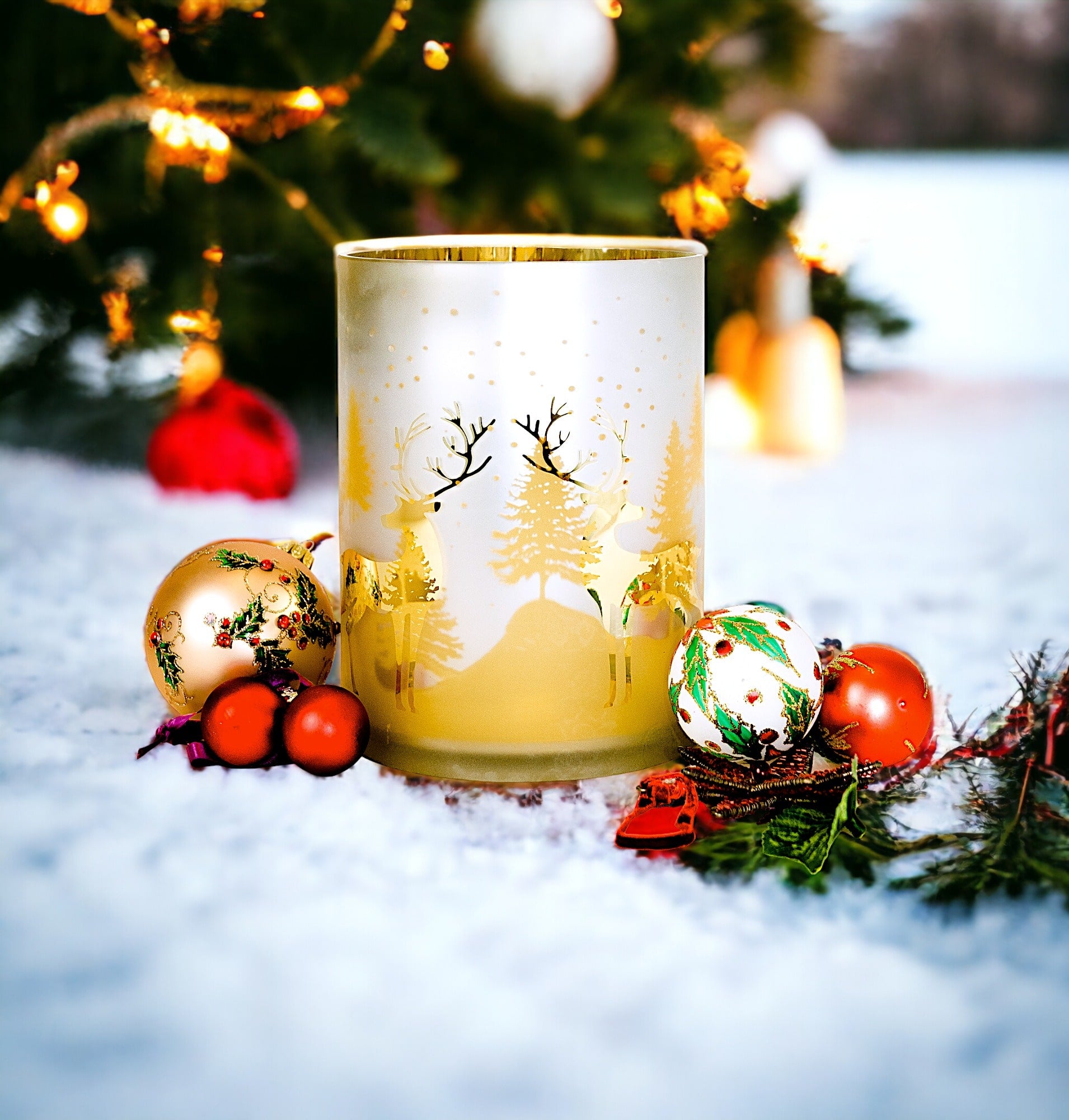 Gold & Silver Deer Candle Holder