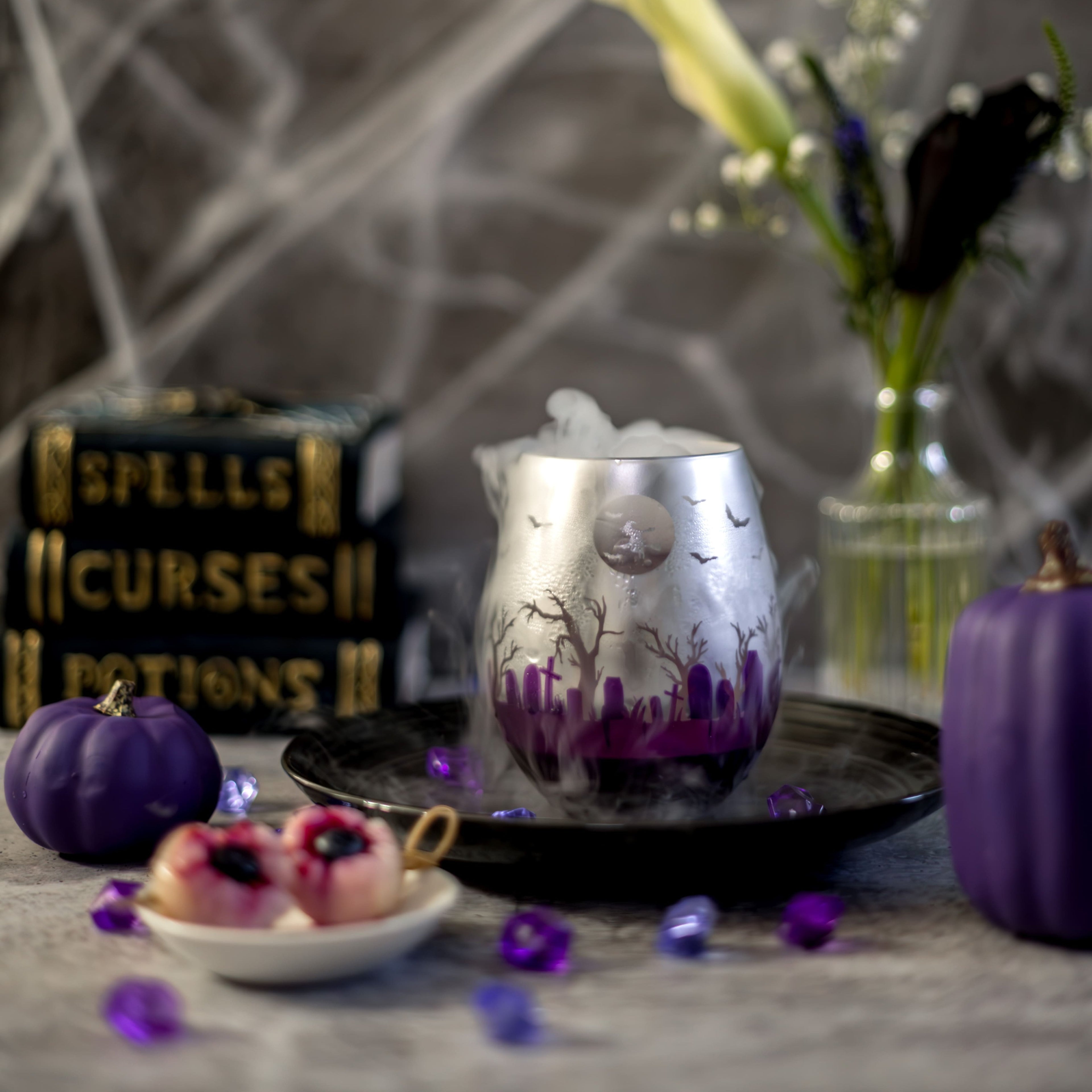 Purple Halloween Stemless Wine Glasses