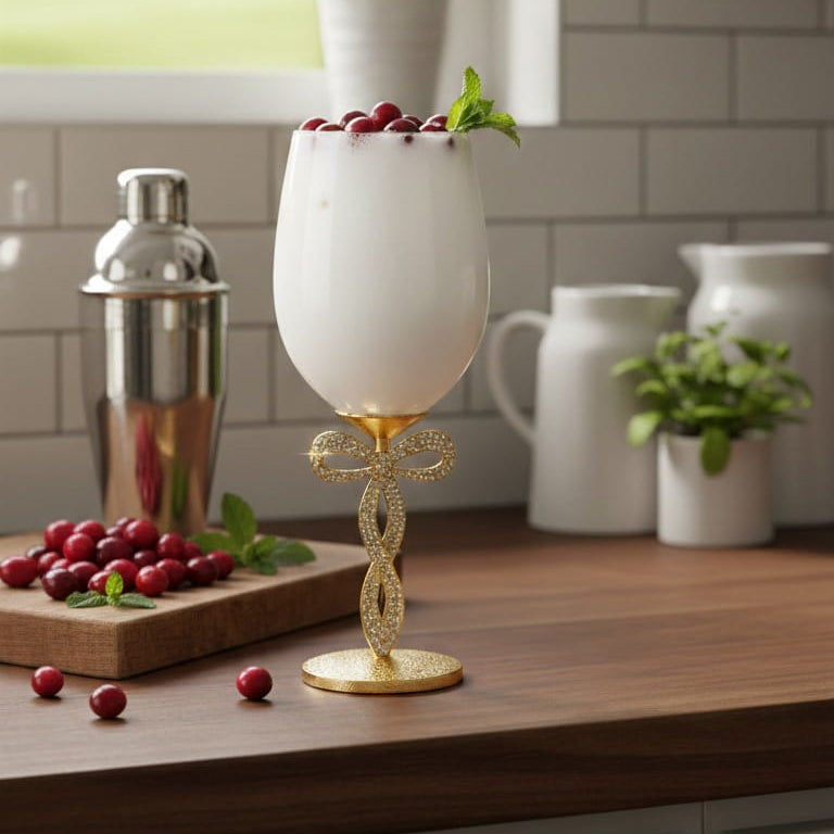 3D Jeweled Bowtie Wine Glasses