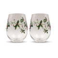 Christmas Holly Stemless Wine Glasses