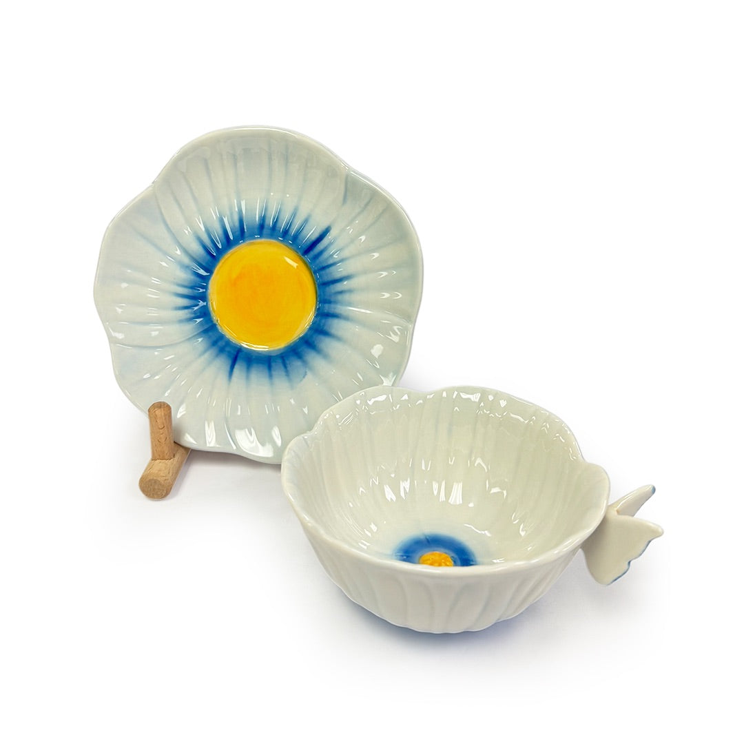 Blue Butterfly Pansy Cup & Saucer Set