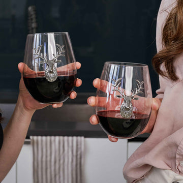 deer wine glasses, stemless red wine glasses, best stemless wine glasses, wine glass gift box, stag wine glasses, antler wine glasses, deer wine glasses,
