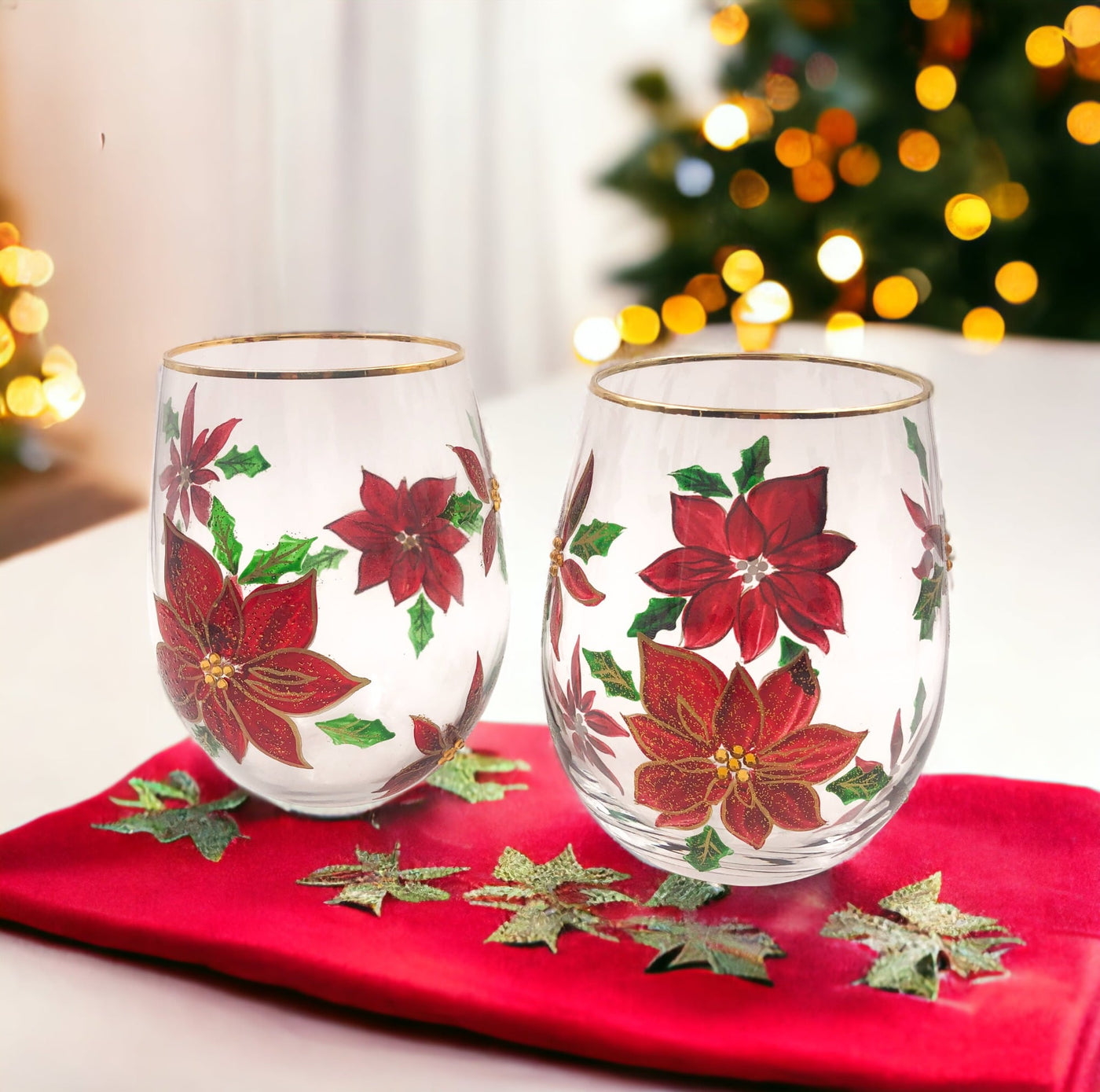 stemless wine glass, christmas wine glass, wine glasses with gold rim, cute wine glasses, fun wine glasses, wine glasses set , set of wine glasses, christmas wine glasses