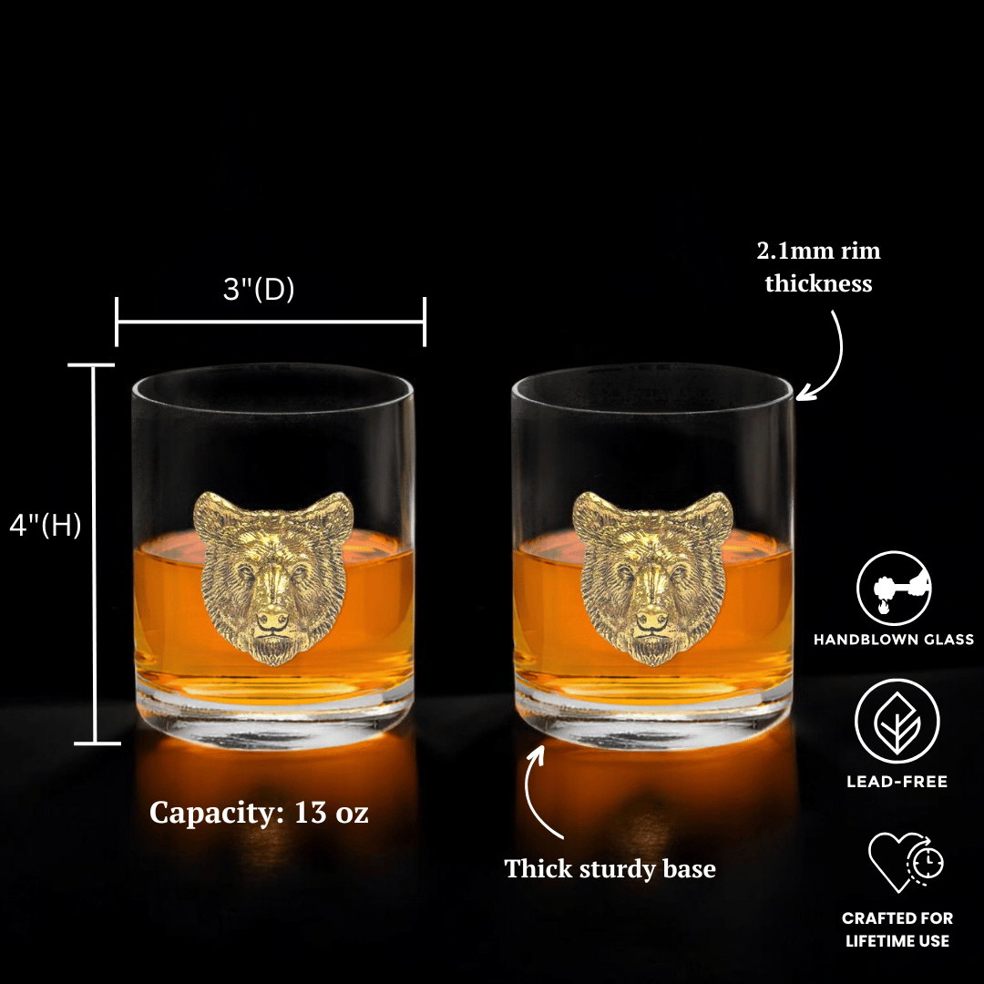Bear Whiskey Glasses
