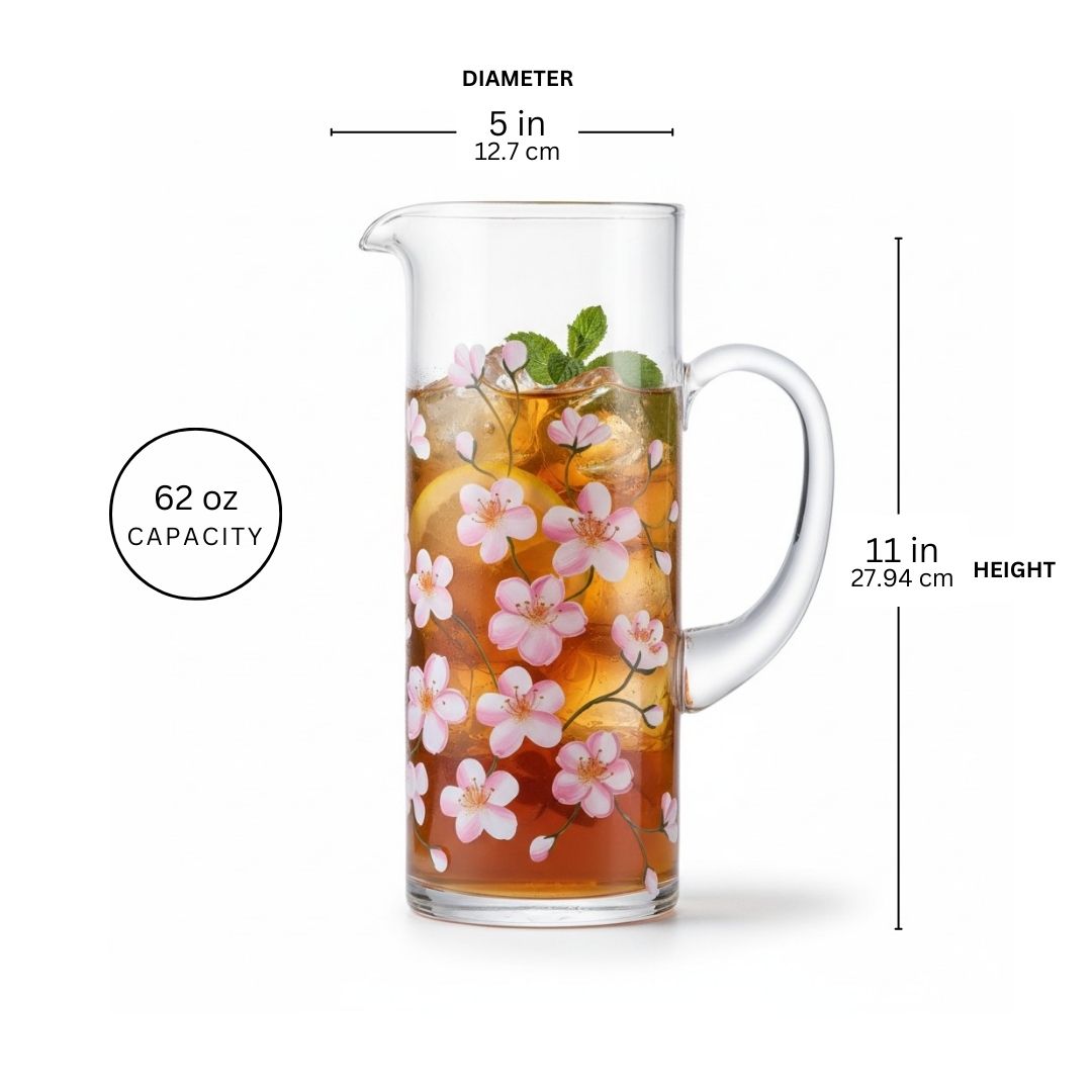 Painted Cherry Blossom Pitcher