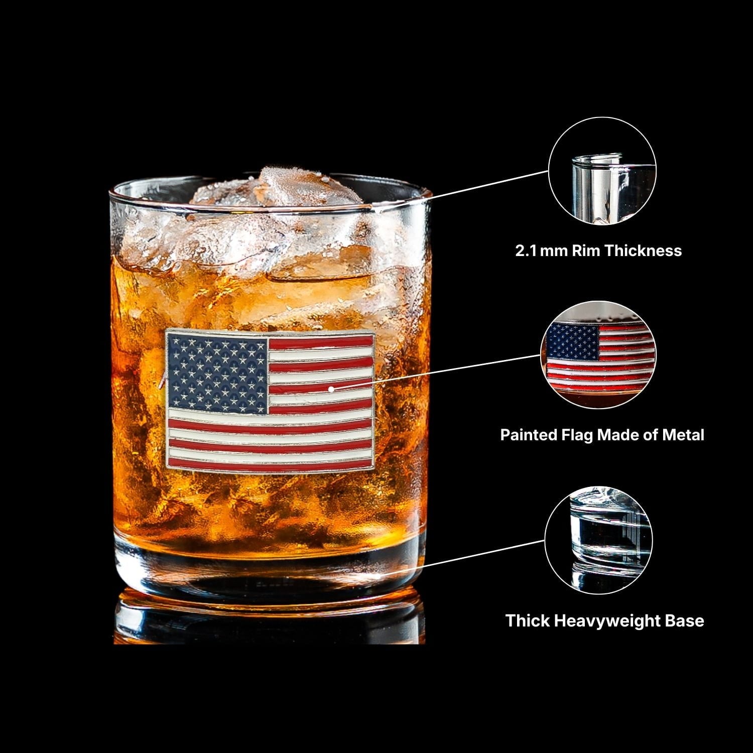 USA Flag Whiskey Glasses