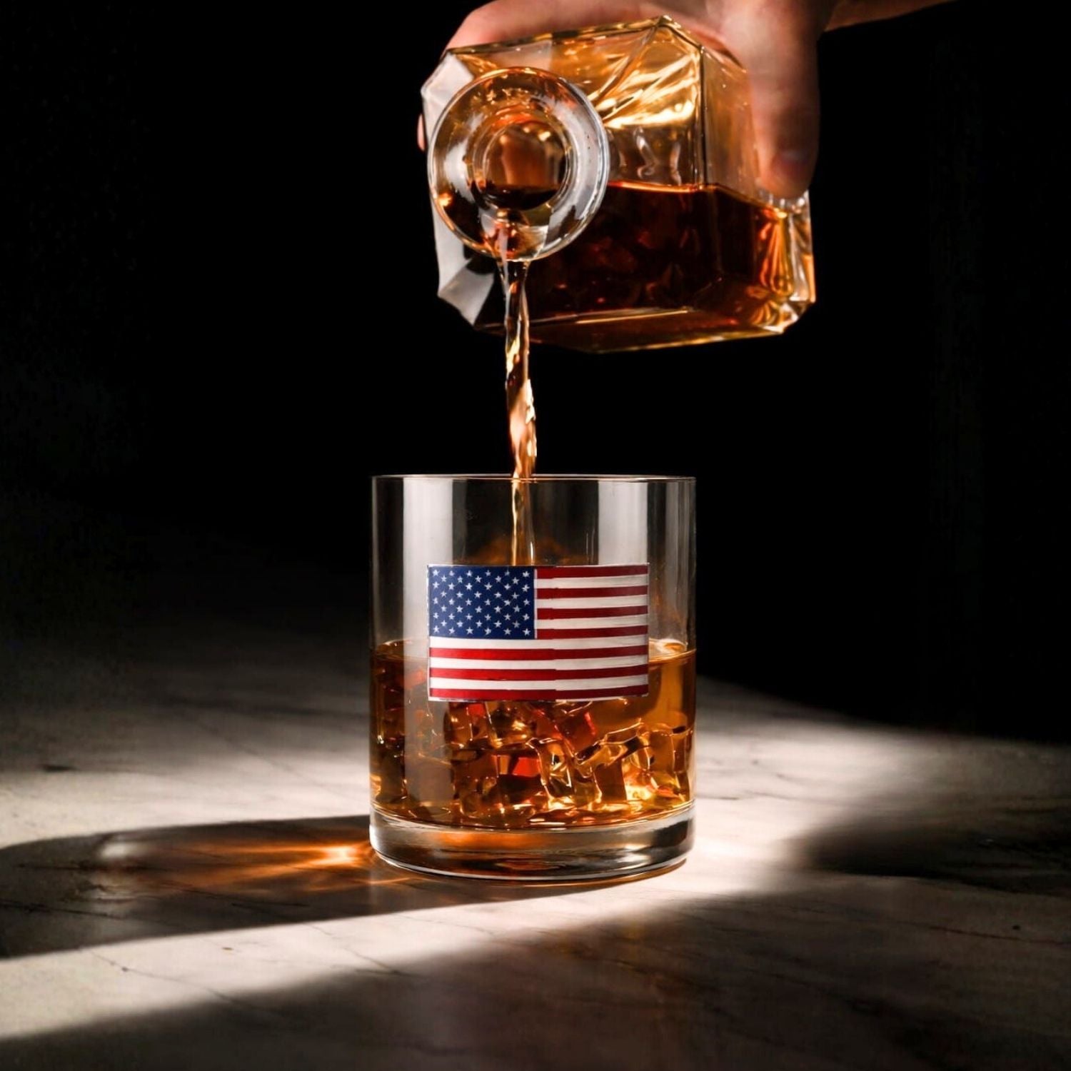 USA Flag Whiskey Glasses