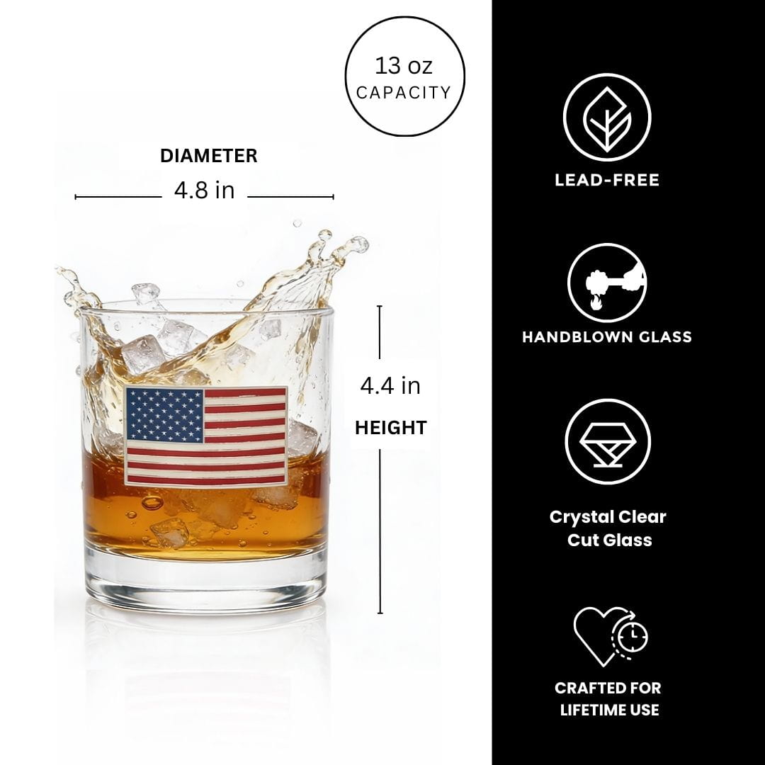 USA Flag Whiskey Glasses