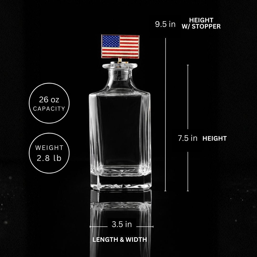 USA Flag Decanter & Whiskey Glass Set