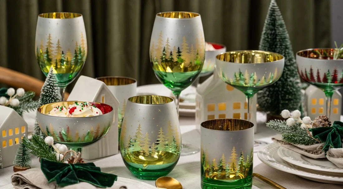 Winter and Christmas glassware