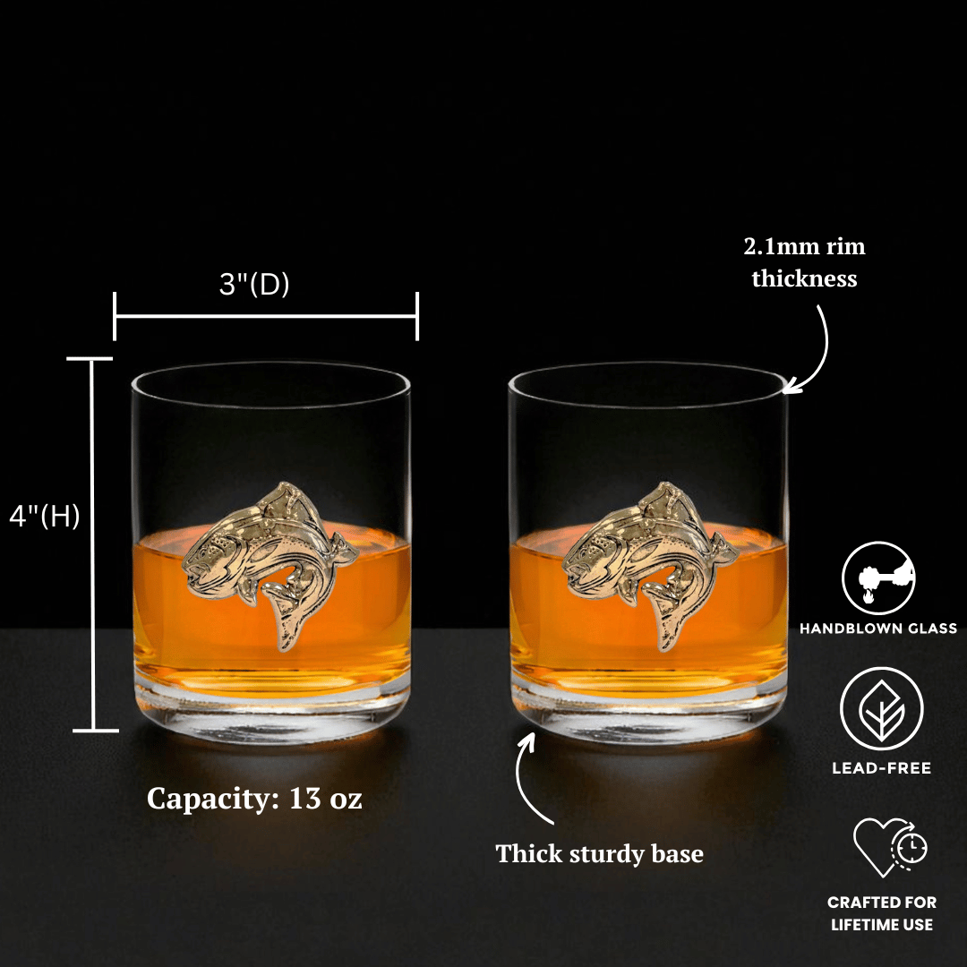Gold Fish Whiskey Glasses