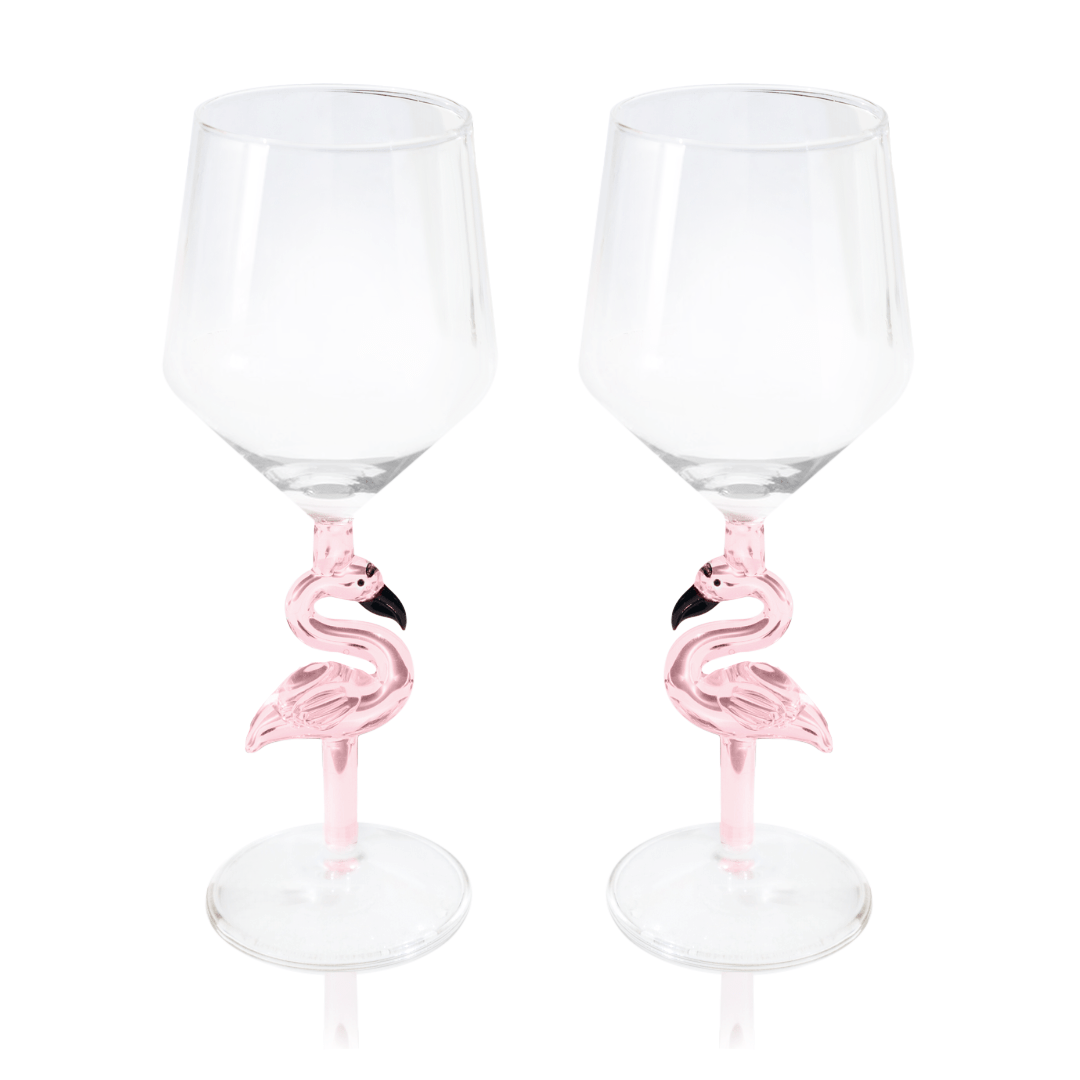 3D Flamingo Wine Glass