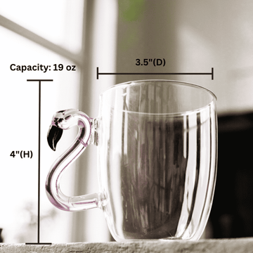 flamingo glass, flamingo glasses, flamingo glassware, flamingo glass cup, glass mug with handle, clear glass coffee mugs, glass mugs, glass coffee mugs, glass cup sets,