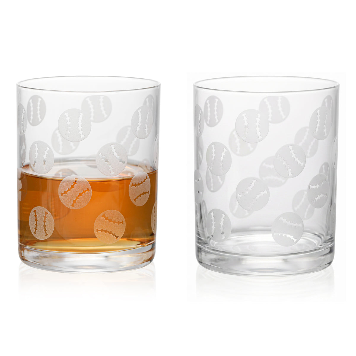 Frosted Baseball Whiskey Glasses