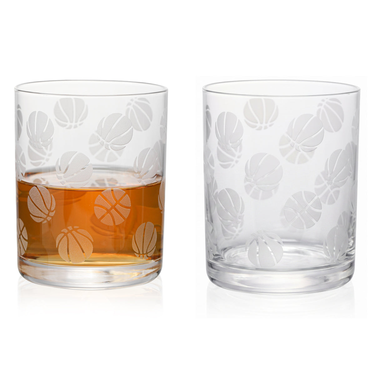 Frosted Basketball Whiskey Glasses