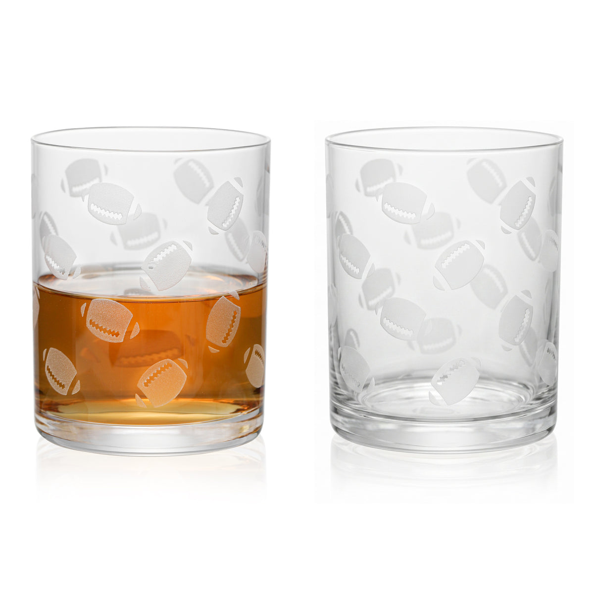 Frosted Football Whiskey Glasses